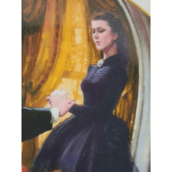 The Proposal Gone With The Wind Year 1988 Fine China 8 1/2" Wall Decor Plate Vtg - Picture 4 of 13